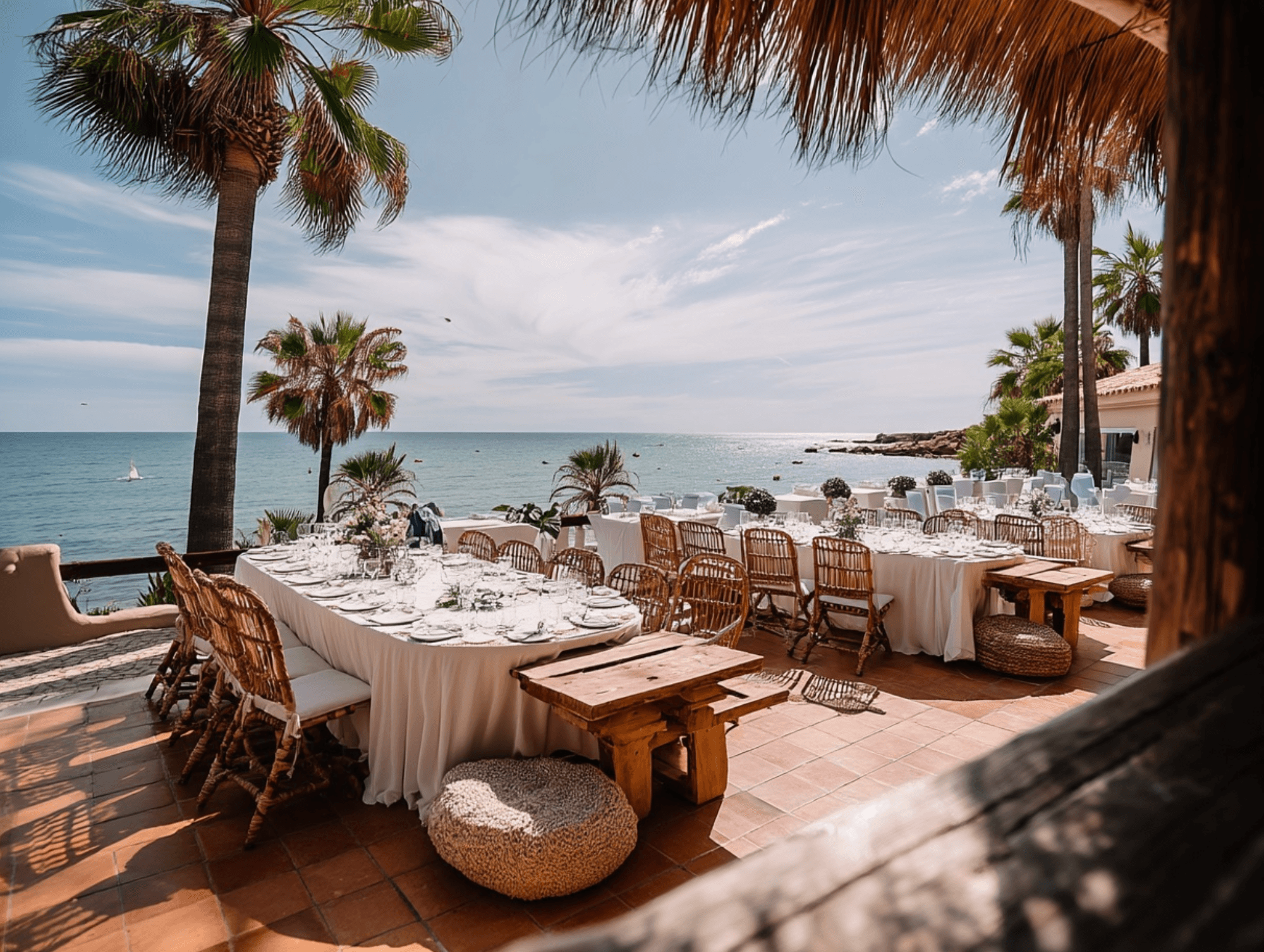 Boho beach wedding ceremony